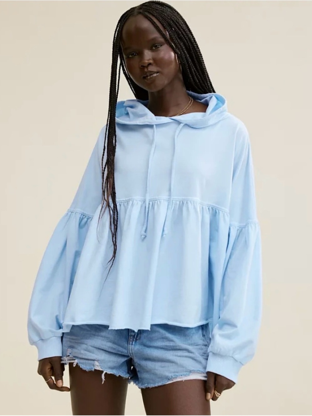 NWT Aerie Peplum Hoodie L
